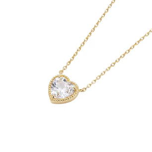 Collar Oro Amarillo 18kt Corazón Circonita