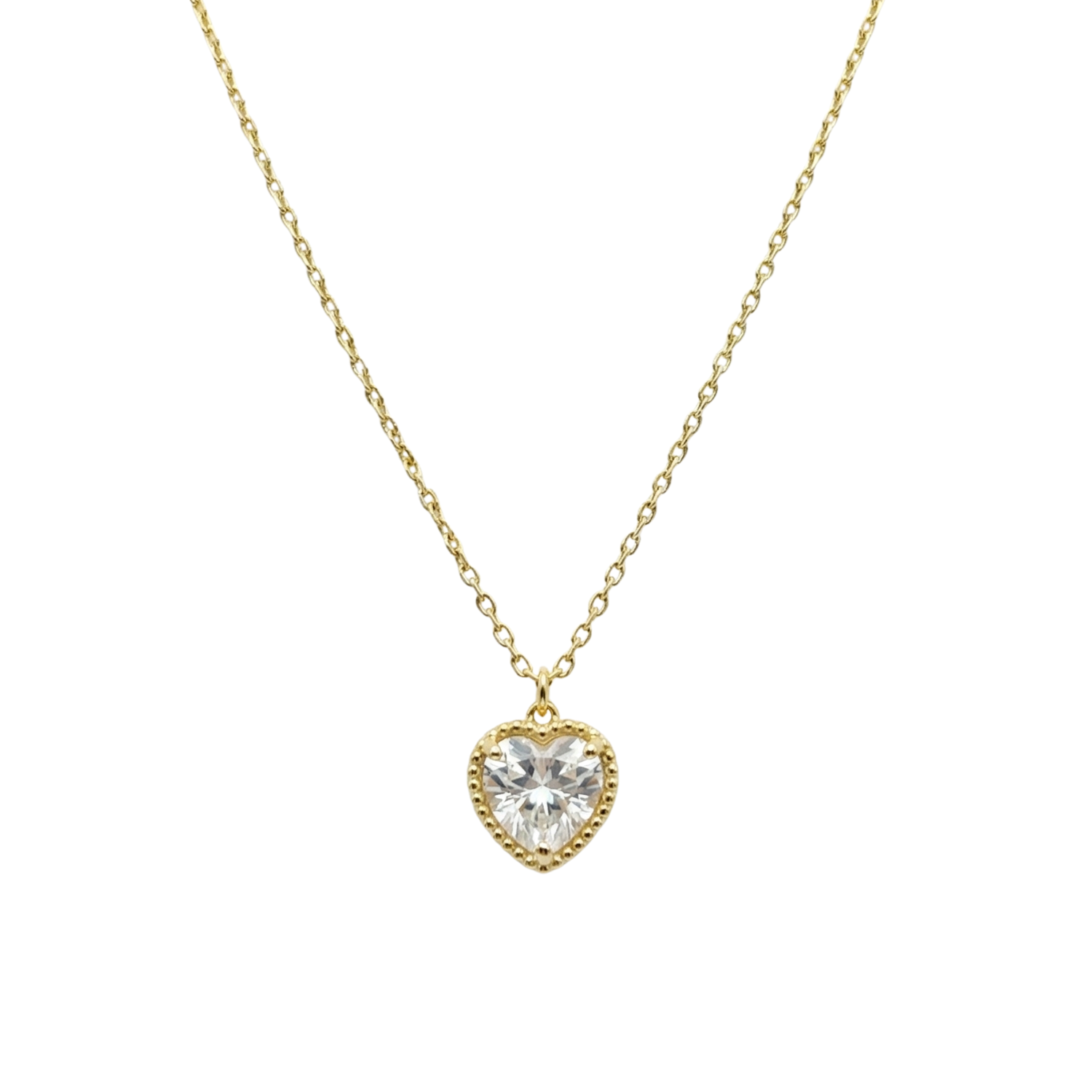 Collar Oro Amarillo 18kt Corazón Circonita 3