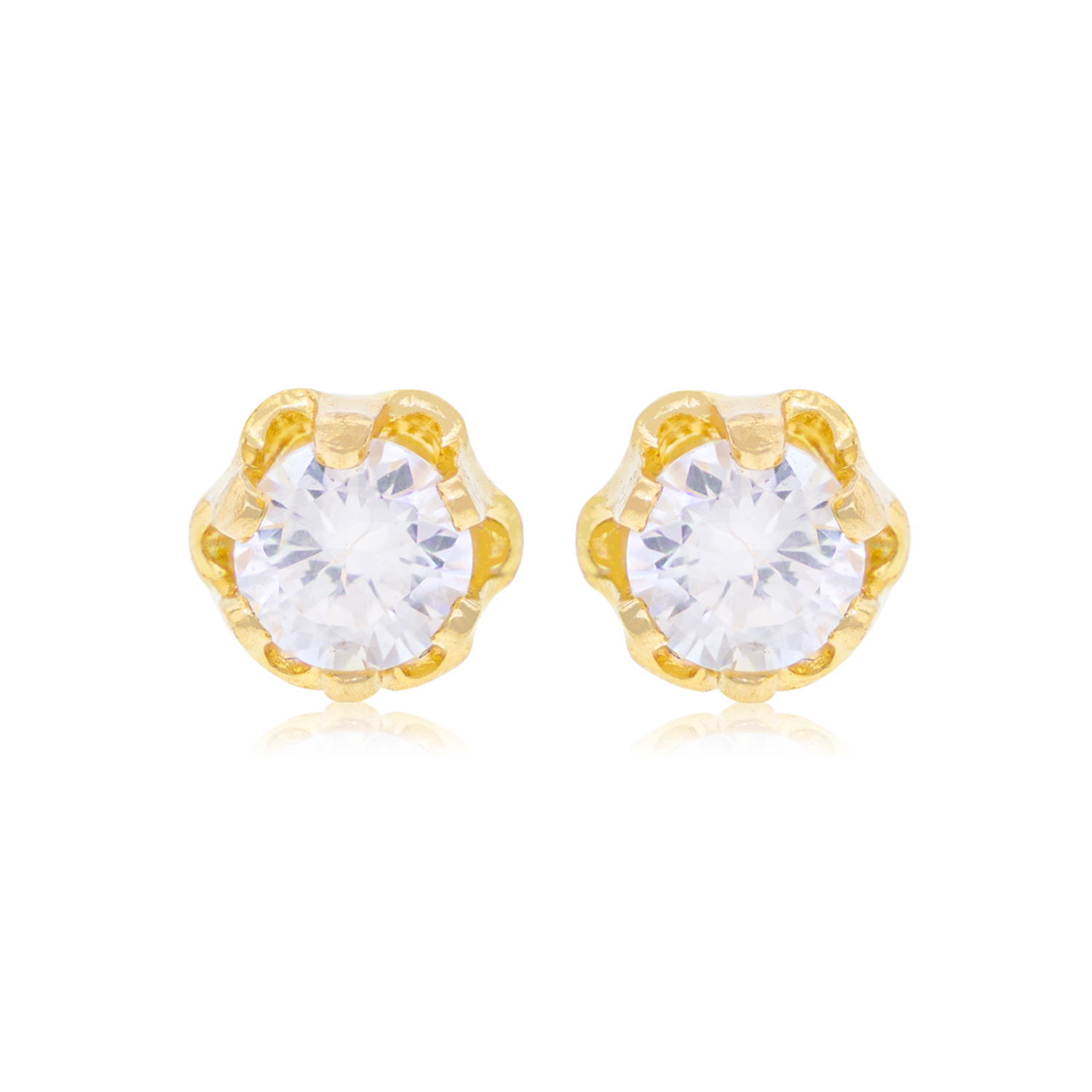 Aros de Oro 18kt Circonita de 3mm con Seis grifas 1