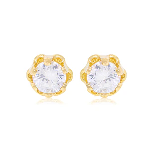 Aros de Oro 18kt Circonita de 3mm con Seis grifas
