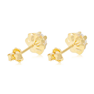 Aros de Oro 18kt Circonita de 3mm con Seis grifas