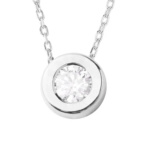 Collar de Oro Blanco 18kt con Diamantes de Punto de Luz 10 Pts Totales Corte Brillante SI/H