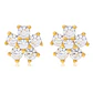Aros de Oro Amarillo 18kt Flor Cuadrada - Miniatura 1