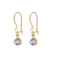 Aros Oro Miel 18kt Colgante con Gota de Aguamarina 5mm - Miniatura 1