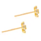 Aros de Oro Amarillo 18kt Flor Cuadrada - Miniatura 2