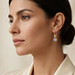 Aros Oro Miel 18kt Colgante con Gota de Aguamarina 5mm - Miniatura 4