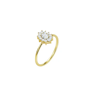 Anillo Oro Amarillo 14kt Circonita Oval