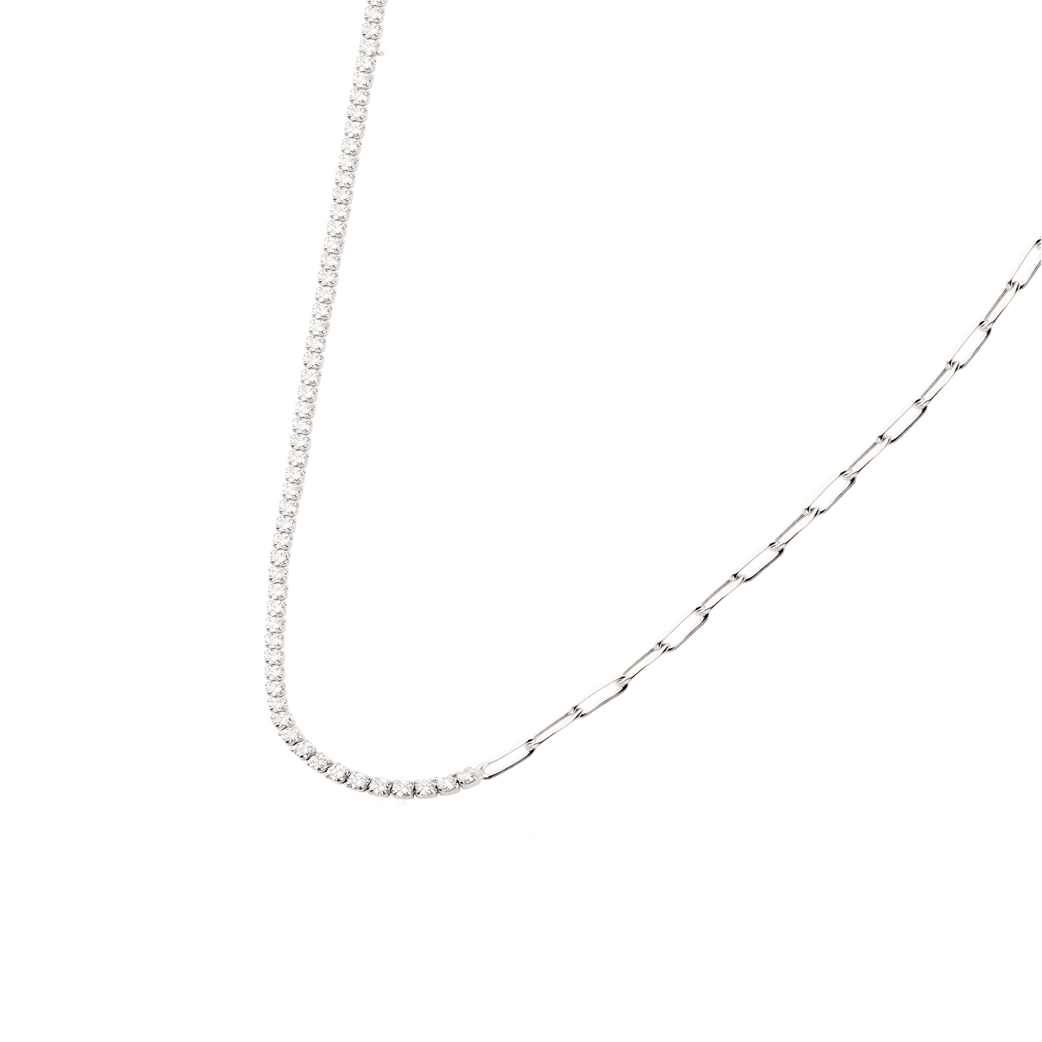 Collar de Plata Esterlina 925 Eslabones Circon 1
