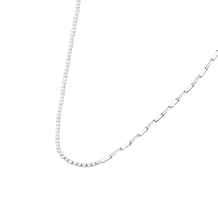 Collar de Plata Esterlina 925 Eslabones Circon
