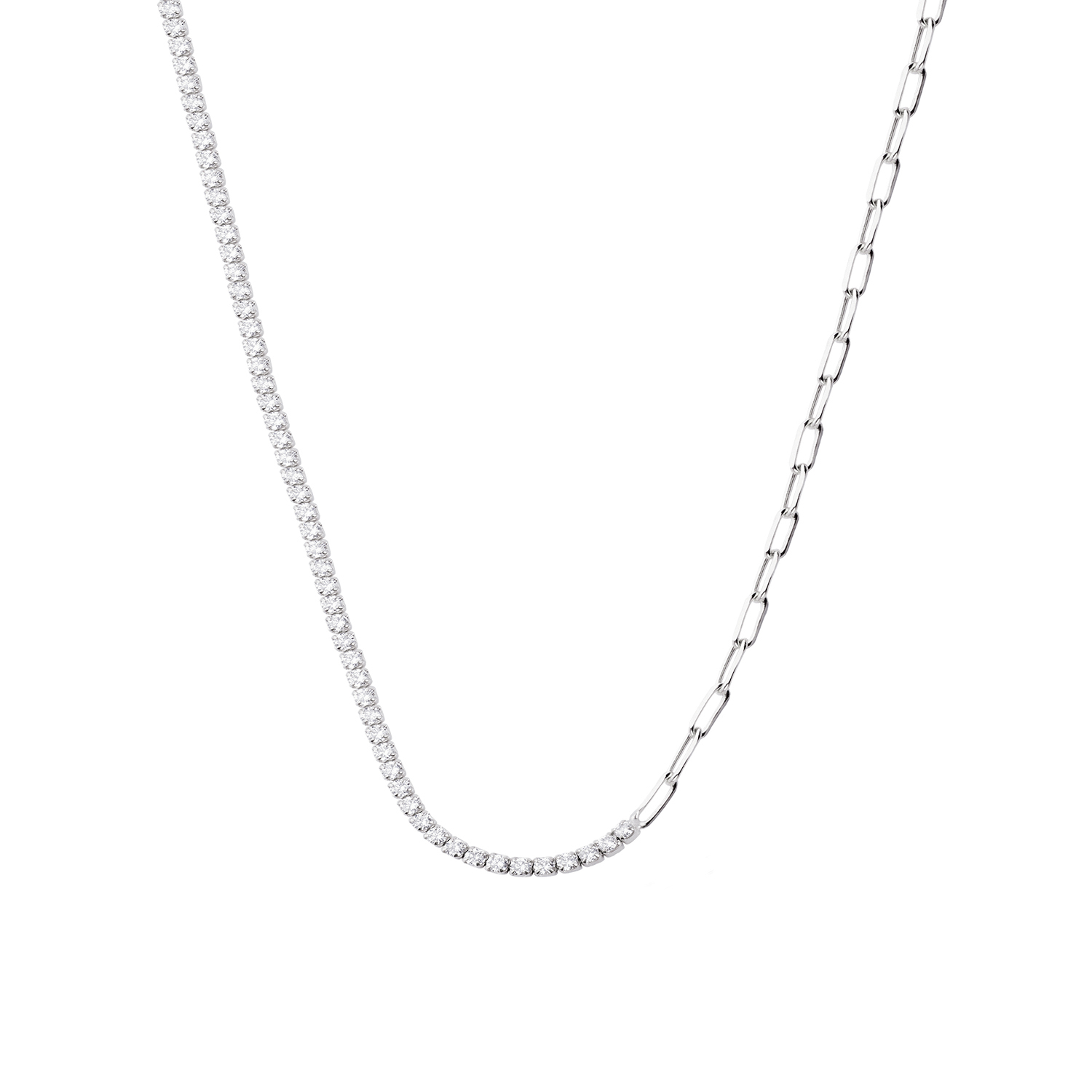 Collar de Plata Esterlina 925 Eslabones Circon 3