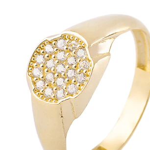 Anillo de Oro 18kt Sello Circon 1263