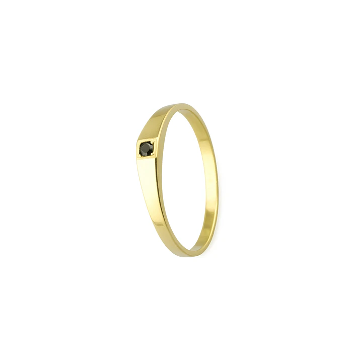 Anillo Oro 18kt Platino Minimalista Plano Circonita 2