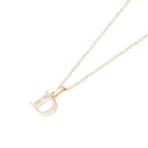 Collar de Oro de 18kt Circonitas letra D