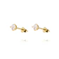 Aros de Oro 18kt Circon 4mm Tres Grifas - Miniatura 1