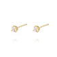 Aros de Oro 18kt Circon 4mm Tres Grifas - Miniatura 2