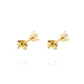 Aros de Oro 18kt Circon 4mm Tres Grifas - Miniatura 3