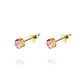 Aros de Oro 18kt Chatón de Rosa de Francia Circonita 5mm - Miniatura 1