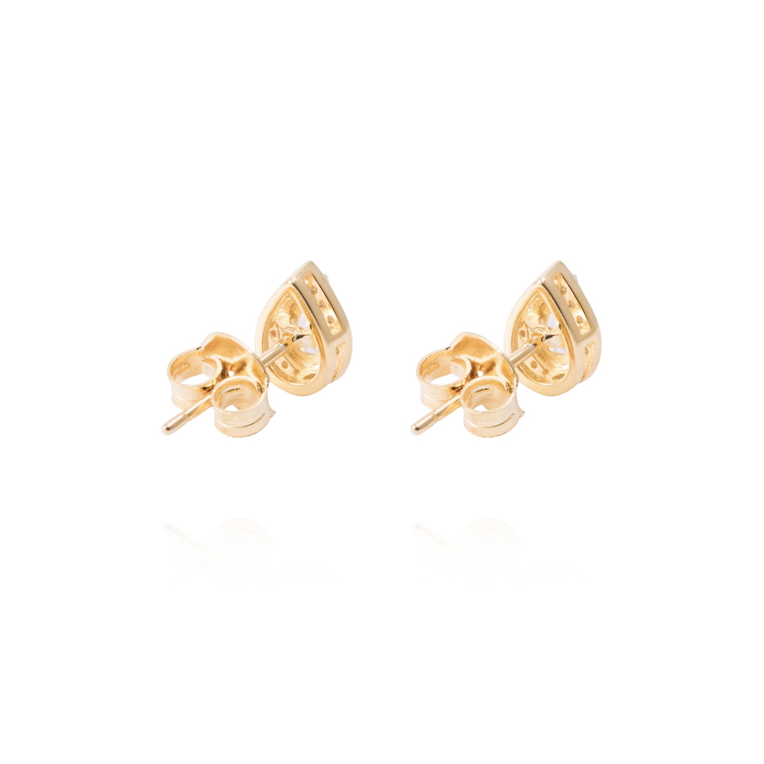 Aros Revestido en Oro 18kt Gota de Agua con Circonita 3