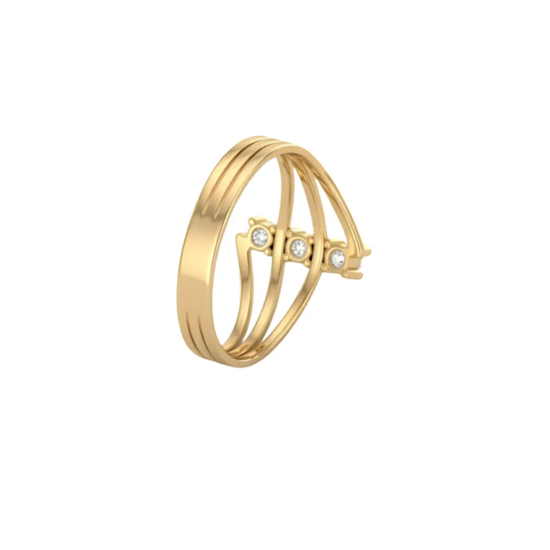 Anillo Oro Miel 18kt Solitario Esbelto 2