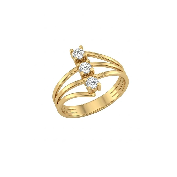 Anillo Oro Miel 18kt Solitario Esbelto 3