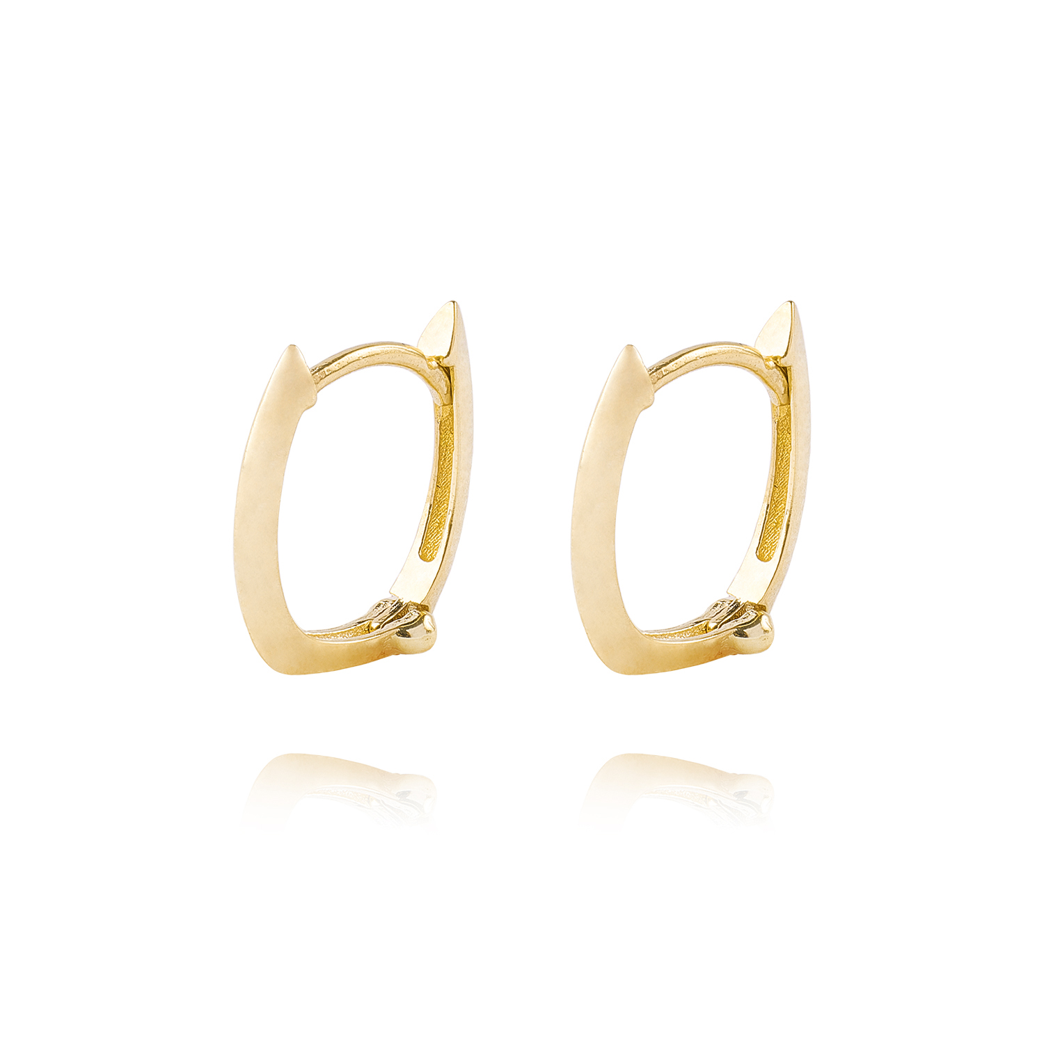 Aros de Oro 18kt Argollas Exagonal Lisas 1