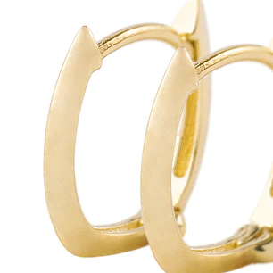 Aros de Oro 18kt Argollas Exagonal Lisas