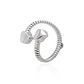 Anillo de Plata Esterlina 925 Abierto Doble Corazon - Miniatura 1