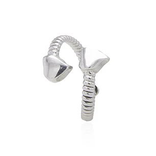 Anillo de Plata Esterlina 925 Abierto Doble Corazon