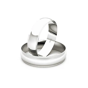 Par Argollas Matrimonio de Oro Blanco 18kt Alejandrina de 5,0mm
