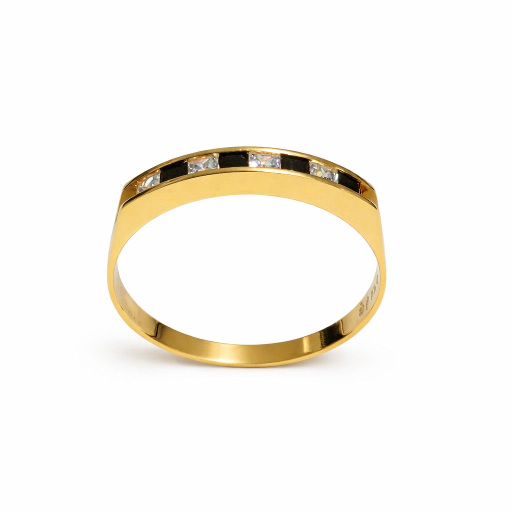 Anillo Oro Amarillo 18kt Bitono en Riel 1