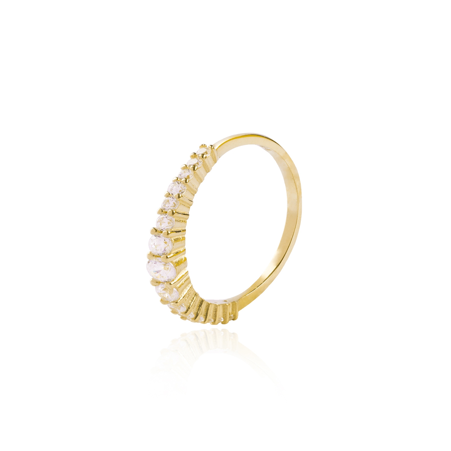 Anillo Compromiso de Oro 18Kt Media Corona Circonita 1