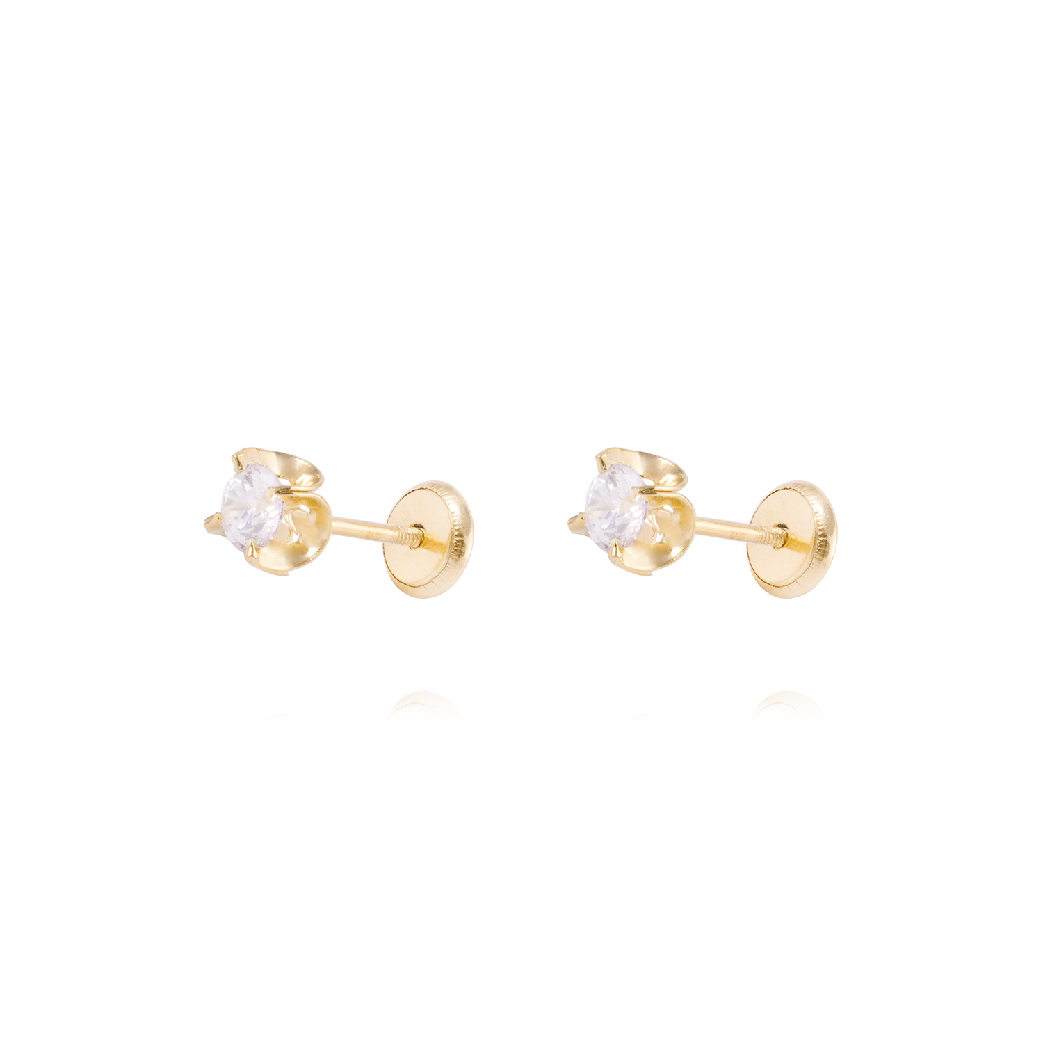Aros de Oro 18kt Circón 3,5MM 1