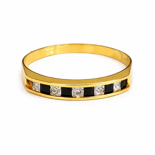 Anillo Oro Amarillo 18kt Bitono en Riel