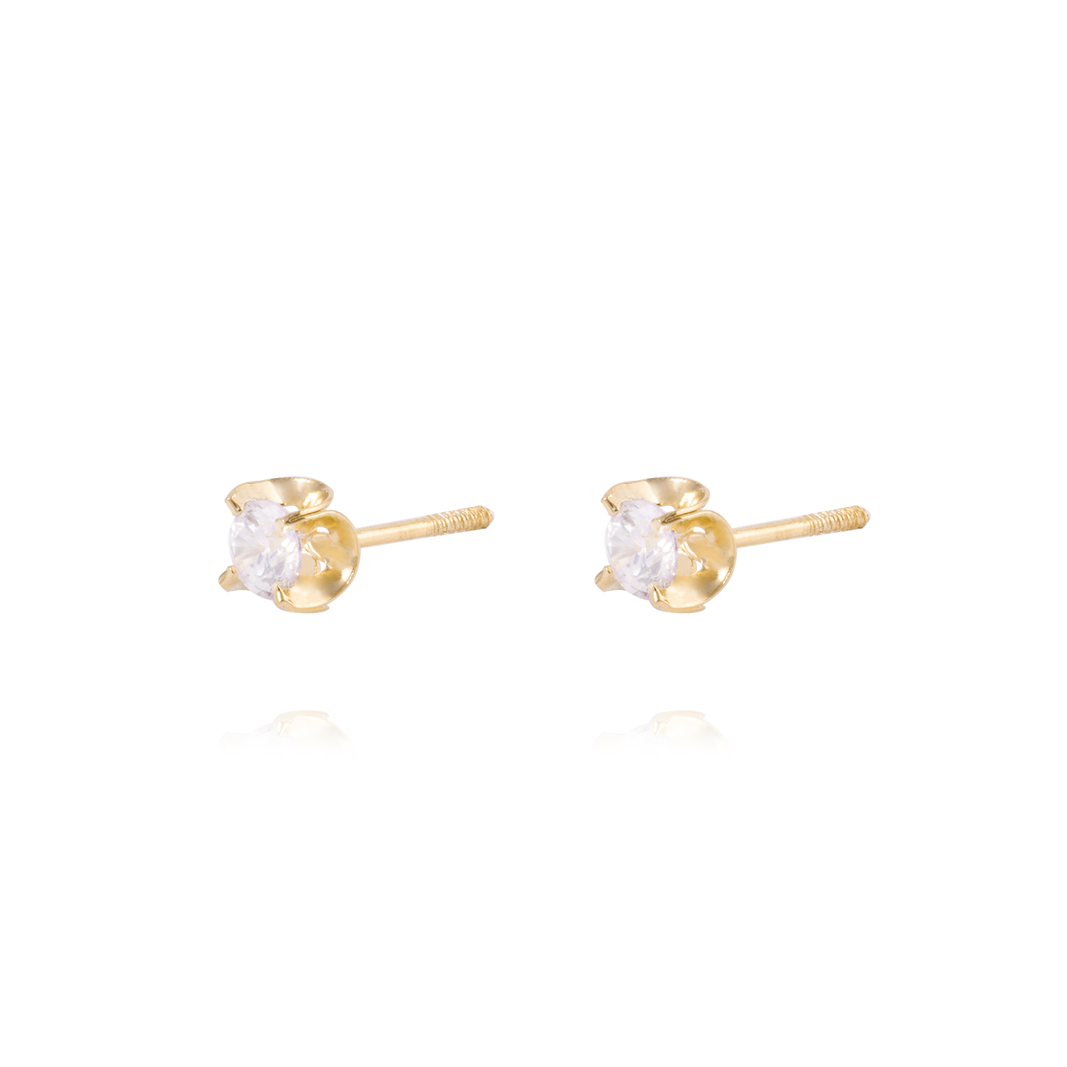 Aros de Oro 18kt Circón 3,5MM 2