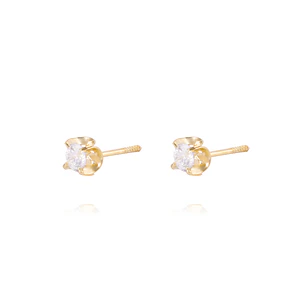 Aros de Oro 18kt Circón 3,5MM