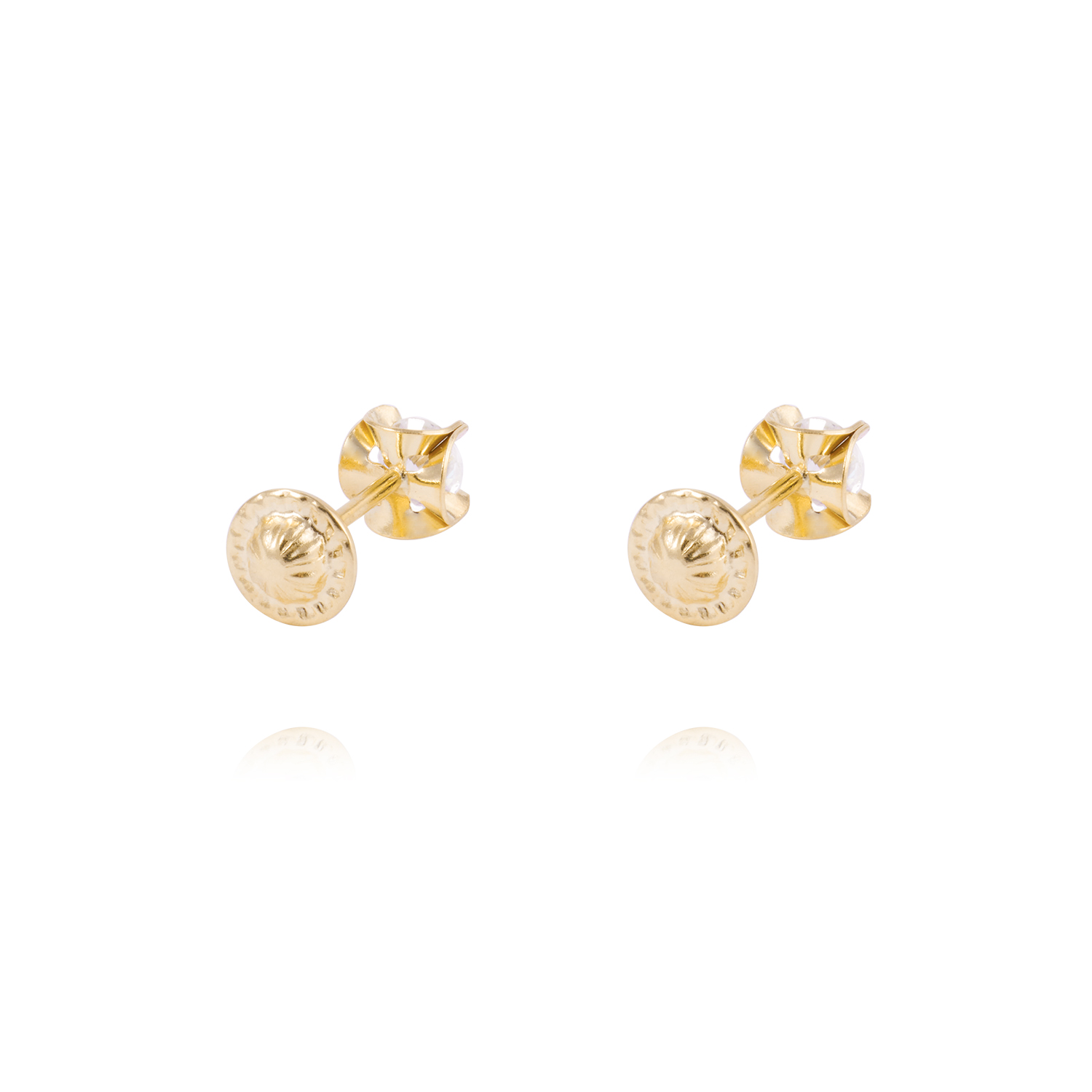 Aros de Oro 18kt Circón 3,5MM 3