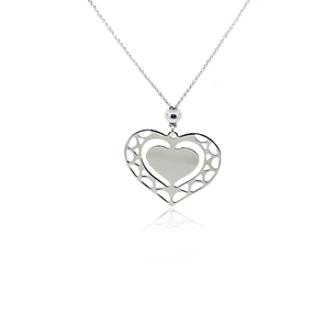 Collar de Plata Esterlina 925 Corazón Centro