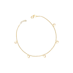Tobilleras de Oro 18kt Modelo Argollas Colgantes
