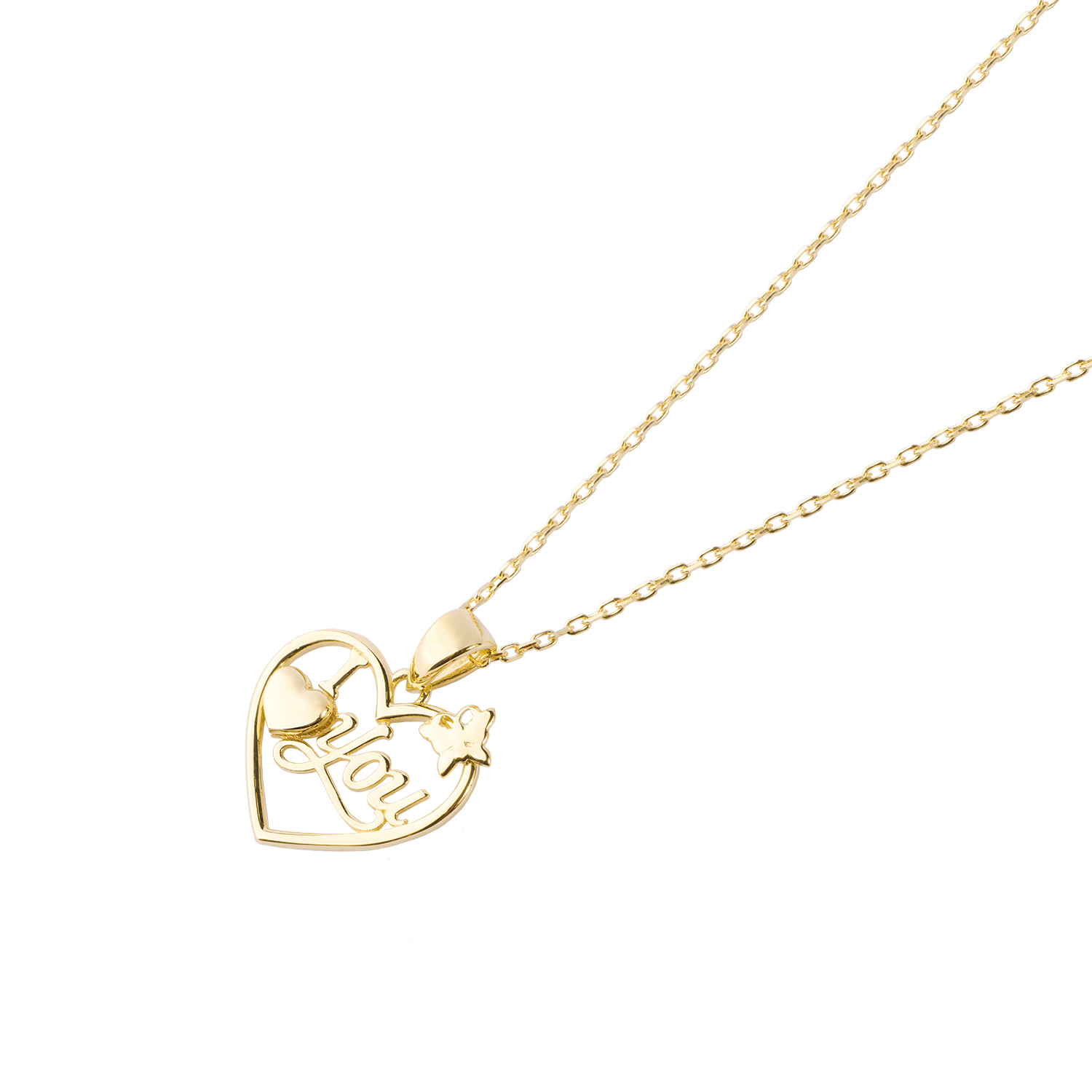 Collar Oro Amarillo 18kt Modelo Corazón I ❤ You 1