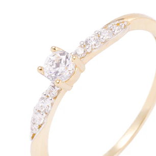 Anillo Oro Amarillo 18kt Tiara Circonita Central 3MM