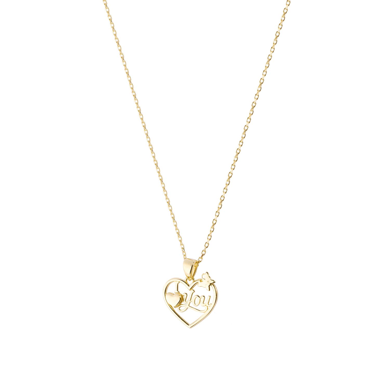 Collar Oro Amarillo 18kt Modelo Corazón I ❤ You 3