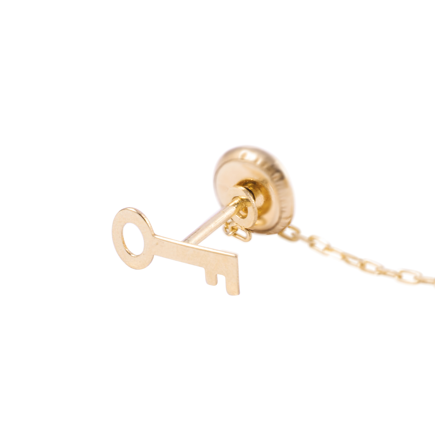 Piercing de Oro de 9kt Candado de corazón y llave con colgante 3