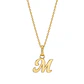 Colgante de Oro Miel 18kt Letra Gótica M - Miniatura 3