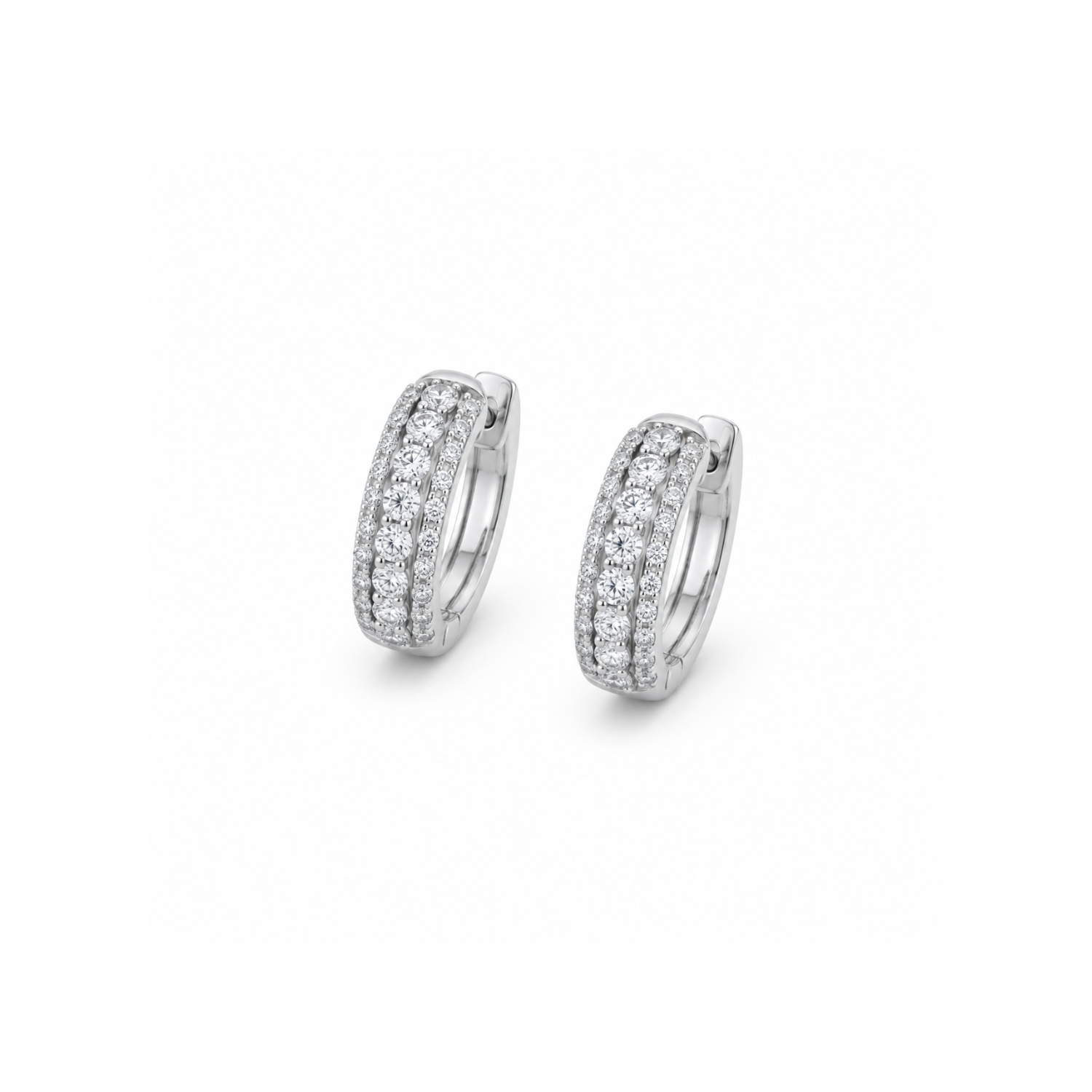 Aros Oro Blanco 18kt Diamantes Argollas Bold 73 Pts 1