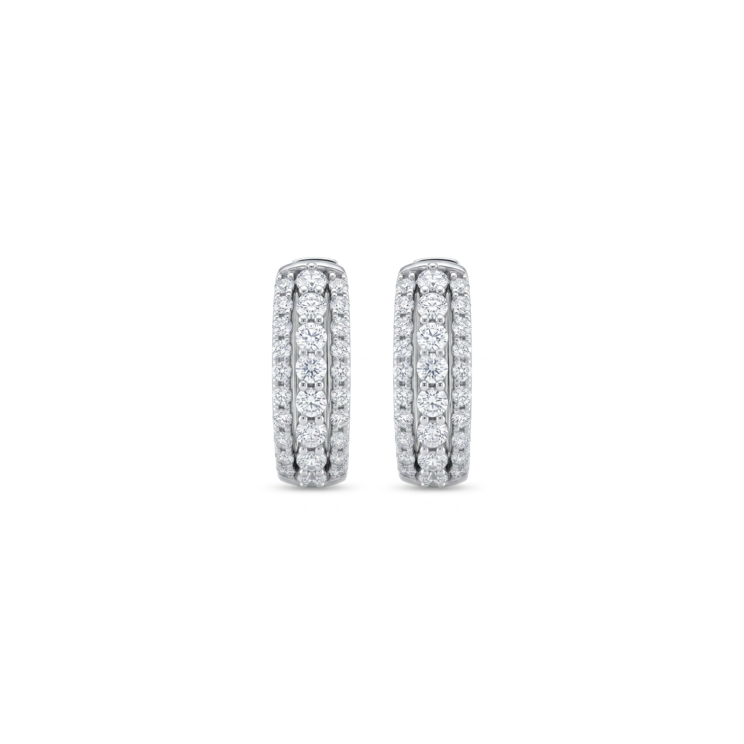 Aros Oro Blanco 18kt Diamantes Argollas Bold 73 Pts 2