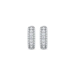 Aros Oro Blanco 18kt Diamantes Argollas Bold 73 Pts