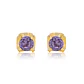 Aros de Oro 18kt Chatón Amatista de 2,5mm - Miniatura 1