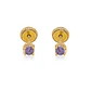 Aros de Oro 18kt Chatón Amatista de 2,5mm - Miniatura 2