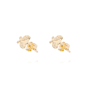 Aros Oro Amarillo 18kt Chinitas y Circonitas
