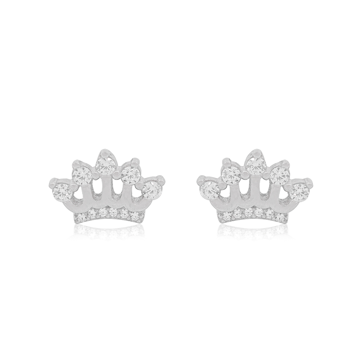 Aros de Plata Esterlina 925 Corona Circon 1